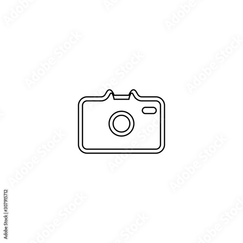 Photo camera icon. Gallery attachment symbol. Logo design element