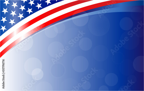 American flag patriotic holiday background frame banner design template.