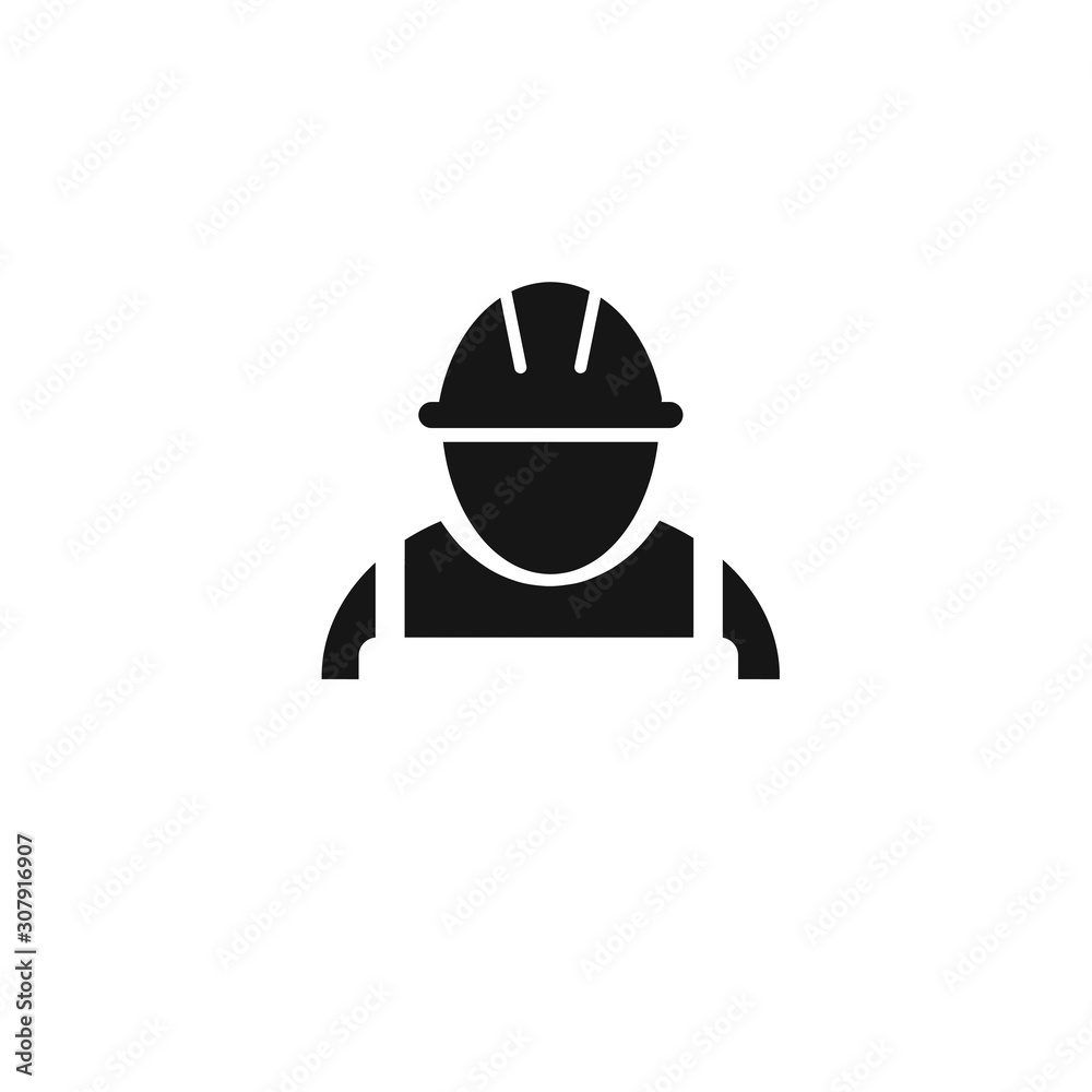 construction worker icon on white background construction worker icon on white background