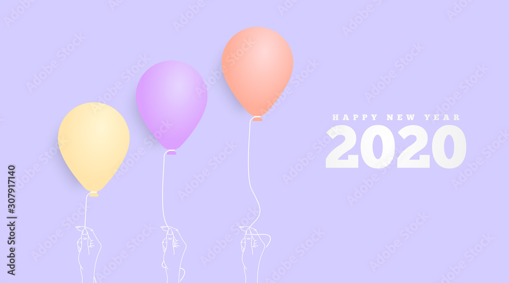 Happy new year 2020 bavkground illustration