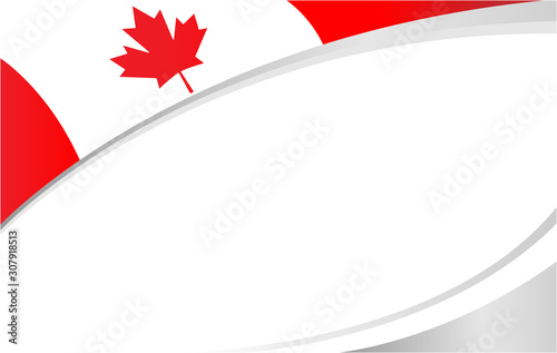 Canadian flag maple leaf symbol frame banner with empty space for your text.