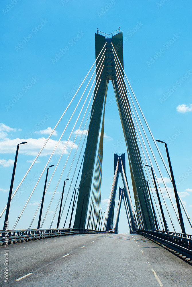 Fototapeta premium Murom. Quantum bridge over the Oka river