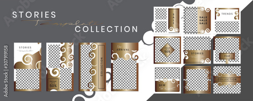 Editable social media templates. Instagram story collections and post frame. Collage. layout designs. Mockup. for marketing promotions. covers. banners. backgrounds. square puzzles. vector elements