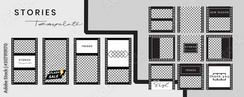 Editable social media templates. Instagram story collections and post frame. Collage. layout designs. Mockup. for marketing promotions. covers. banners. backgrounds. square puzzles. vector elements