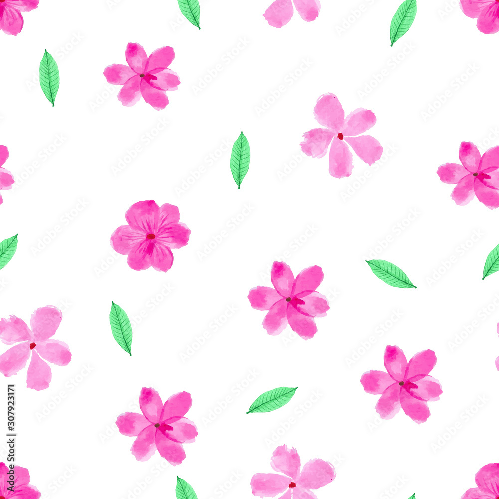 Fototapeta premium Flower watercolor seamless pattern background design. Vector illustration.