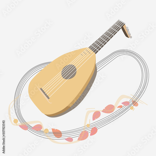 illustration of a musical instrument. Vector isolated objects