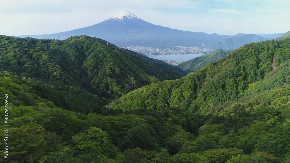 Aerial view of the beautiful natural landscape of Japan, against the backdrop of Mount Fuji. Aerial view of the beautiful natural landscape of Japan, against the backdrop of Mount Fuji.
