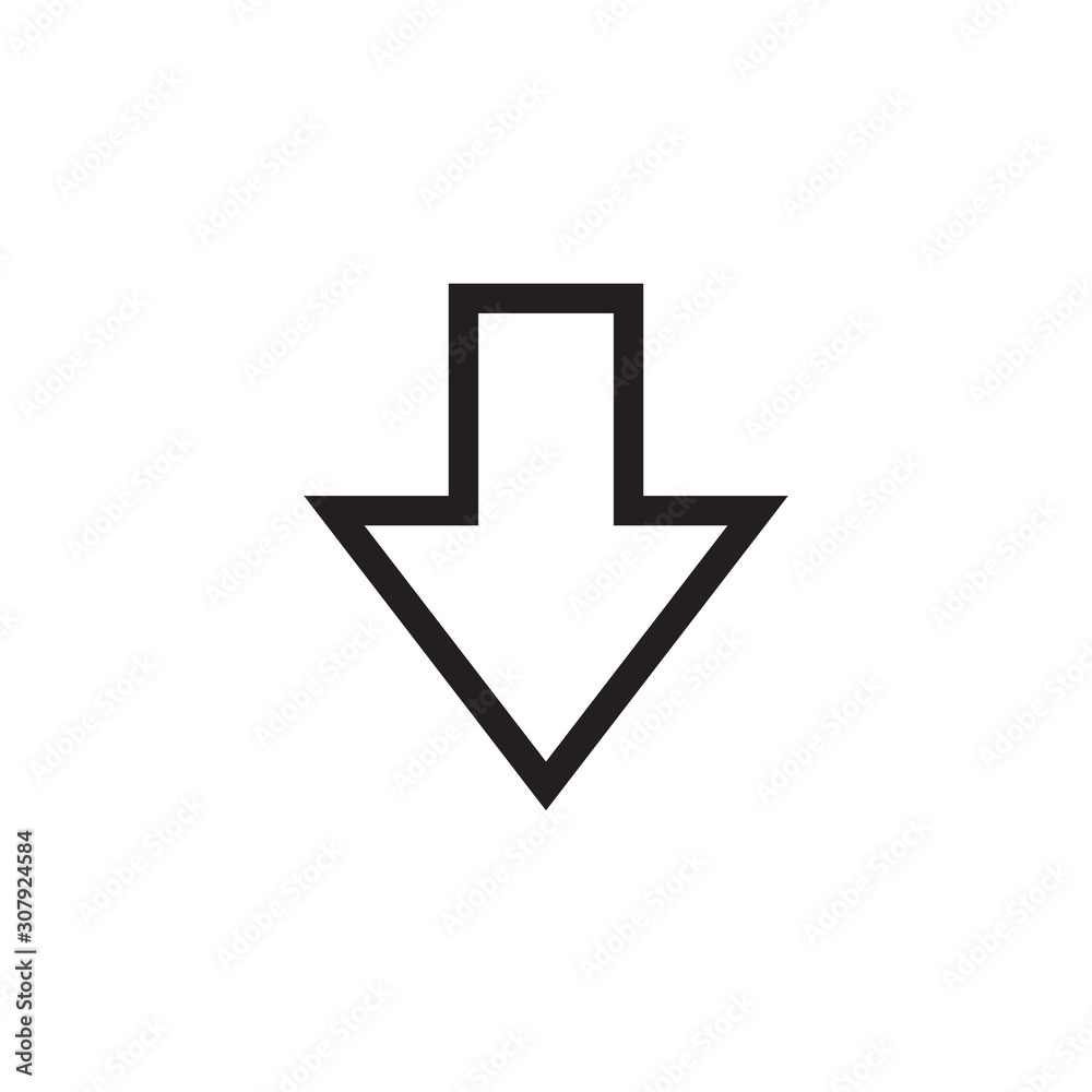 Arrow fat down icon vector isolated on background. Trendy web symbol. Pixel perfect. illustration EPS 10. - Vector. Arrow fat down icon vector isolated on background. Trendy web symbol. Pixel perfect. illustration EPS 10. - Vector.