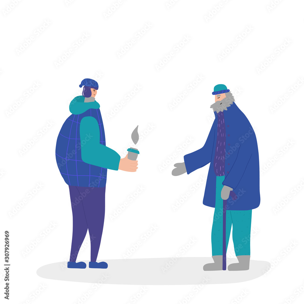 Winter people dressed in warm outdoor clothes. Winter people dressed in warm outdoor clothes.