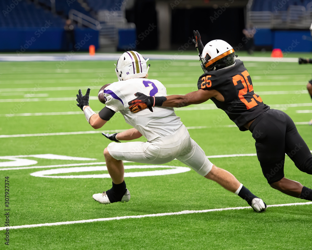 Football player in action during a game in South Texas Football player in action during a game in South Texas