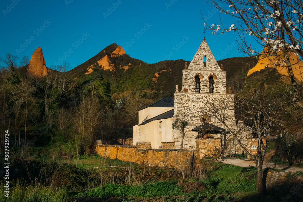 Ancient church in the mountains near Las Médulas Ancient church in the mountains near Las Médulas