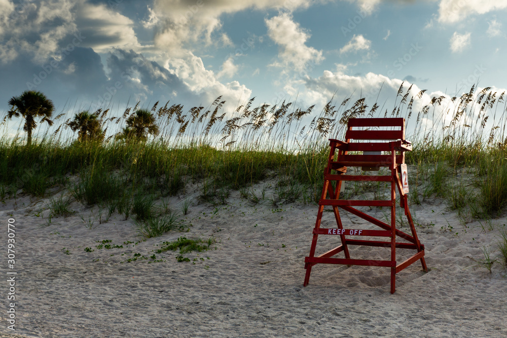 Life guard stand on Fernandina Main Beach. Life guard stand on Fernandina Main Beach.