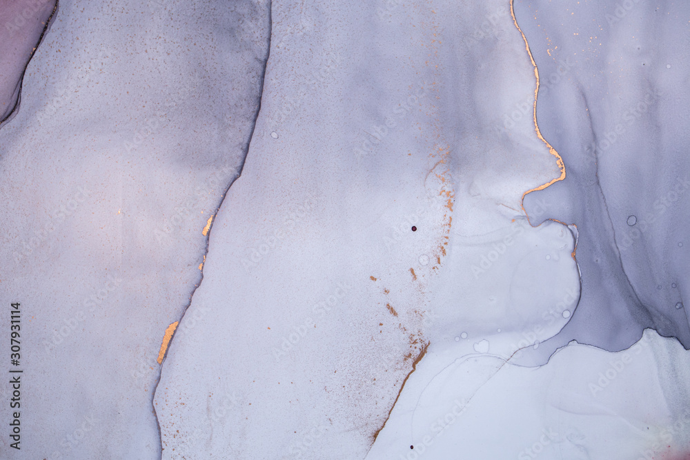 Fototapeta premium Alcohol ink sea texture. Contemporary art. Abstract art background. Multicolored bright texture. Fragment of artwork. Modern art. Inspired by the sky, as well as steam and smoke. Trendy wallpaper.