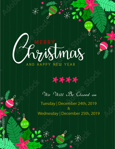 ready to print christmas banner vertical christmas office use business close hours federal holidays poster greeting cards headers
