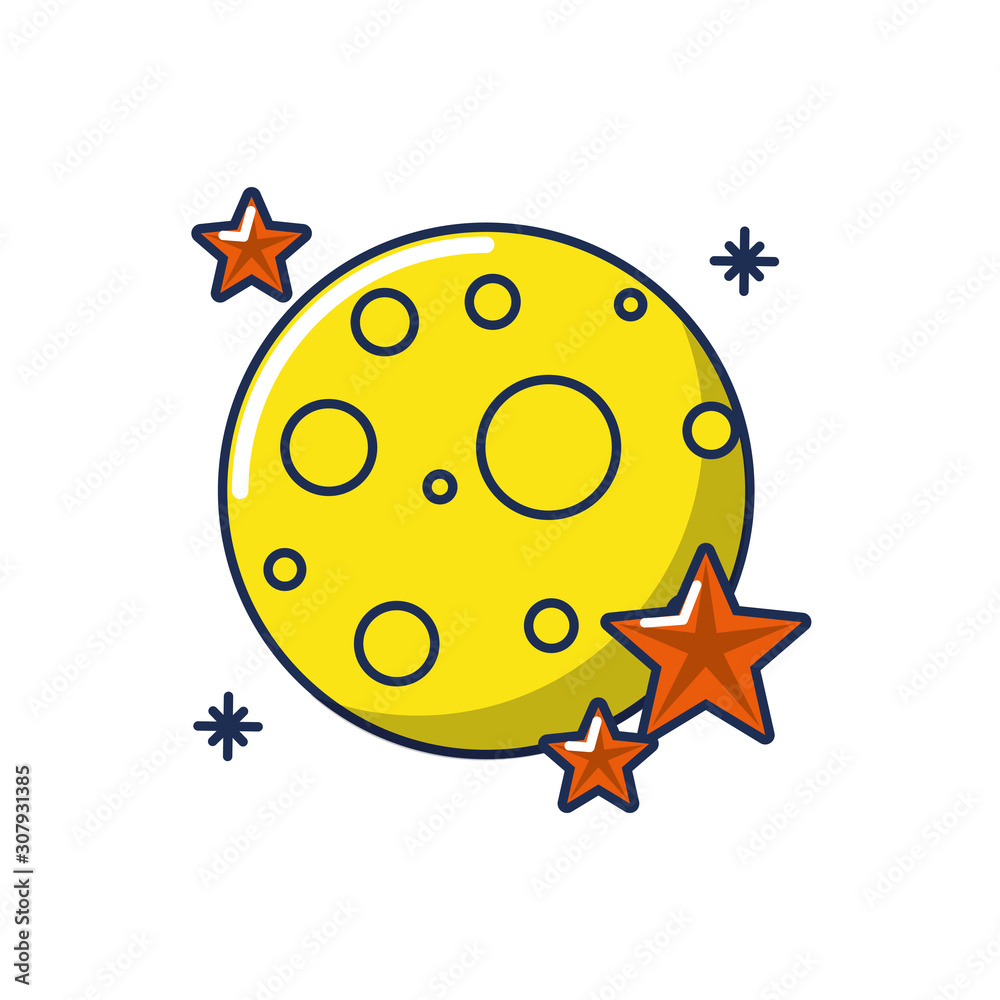 Naklejka premium star astrology moon line and fill image
