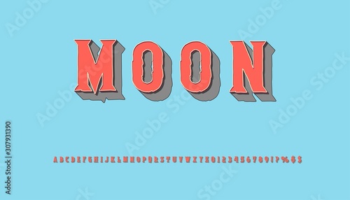 typeface Abstract modern alphabet and fonts. happy Typography creative font design old style Vector of stylized moon