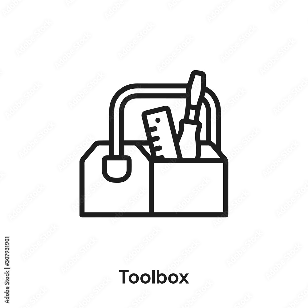 toolbox icon vector. toolbox icon vector symbol illustration. Modern