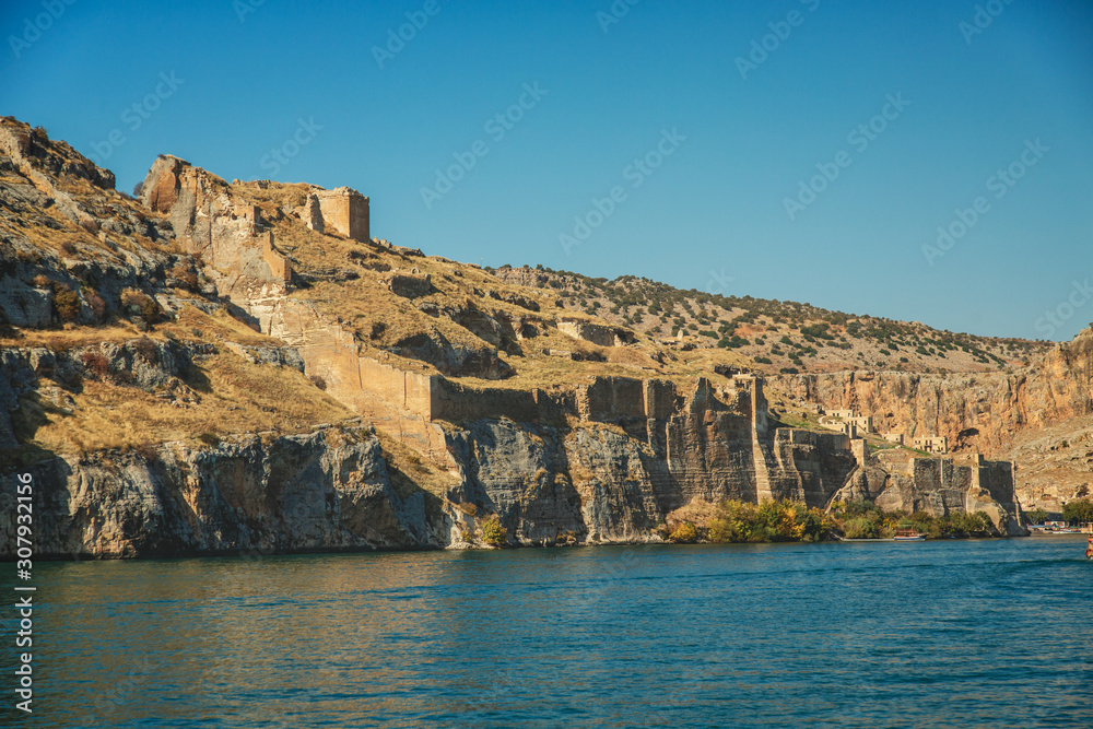 Oldest antcient Rumkale Castle view from Evfrat River