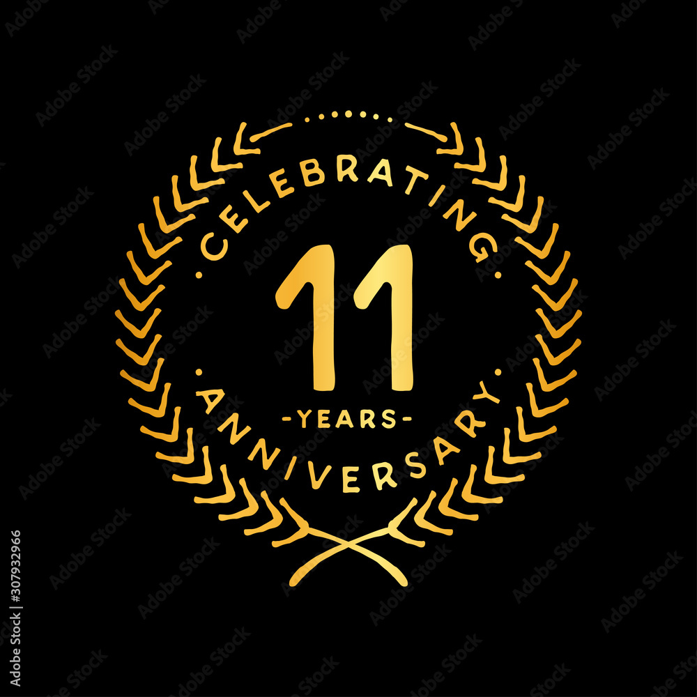 11 years design template. 11th vector and illustration. 11 years design template. 11th vector and illustration.