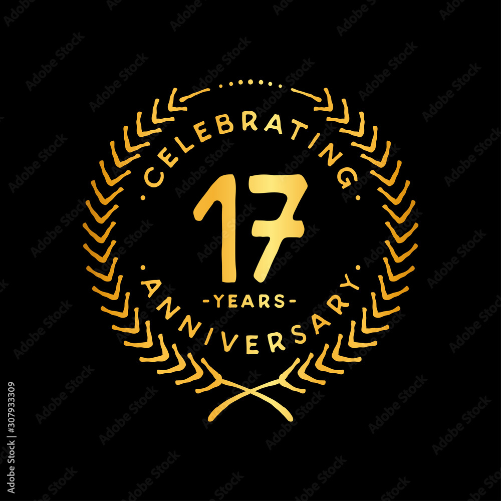17 years design template. 17th vector and illustration. 17 years design template. 17th vector and illustration.