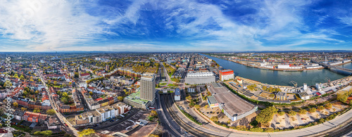 Ludwigshafen City aerial shot