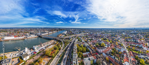 Ludwigshafen City aerial shot
