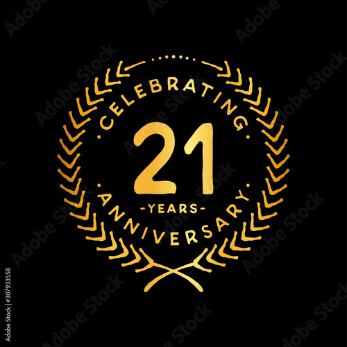 21 years design template. 21st vector and illustration.
