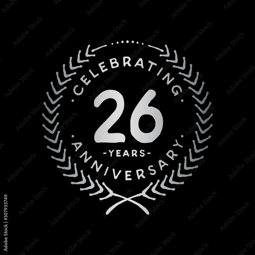 26 years design template. 26th vector and illustration. 26 years design template. 26th vector and illustration.