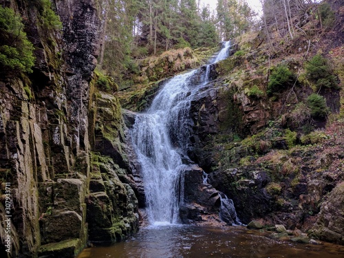 Image of Kamie  czyk Waterfall near Szklarska Por  ba  Poland 