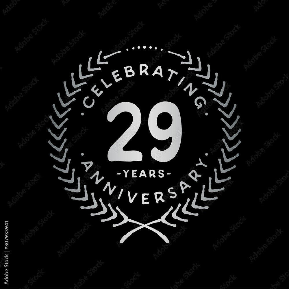 29 years design template. 29th vector and illustration.