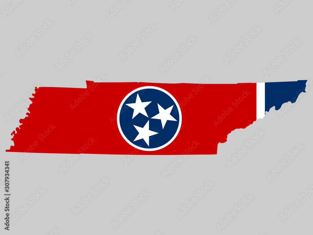 Tennessee Map Flag Vector illustration Eps 10 - obrazy, fototapety, plakaty 