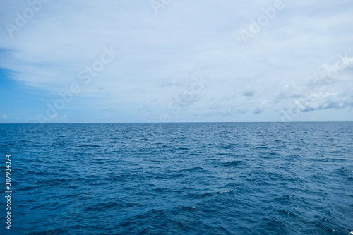 beautiful view of the ocean photographed in the morning. quiet and calm background.