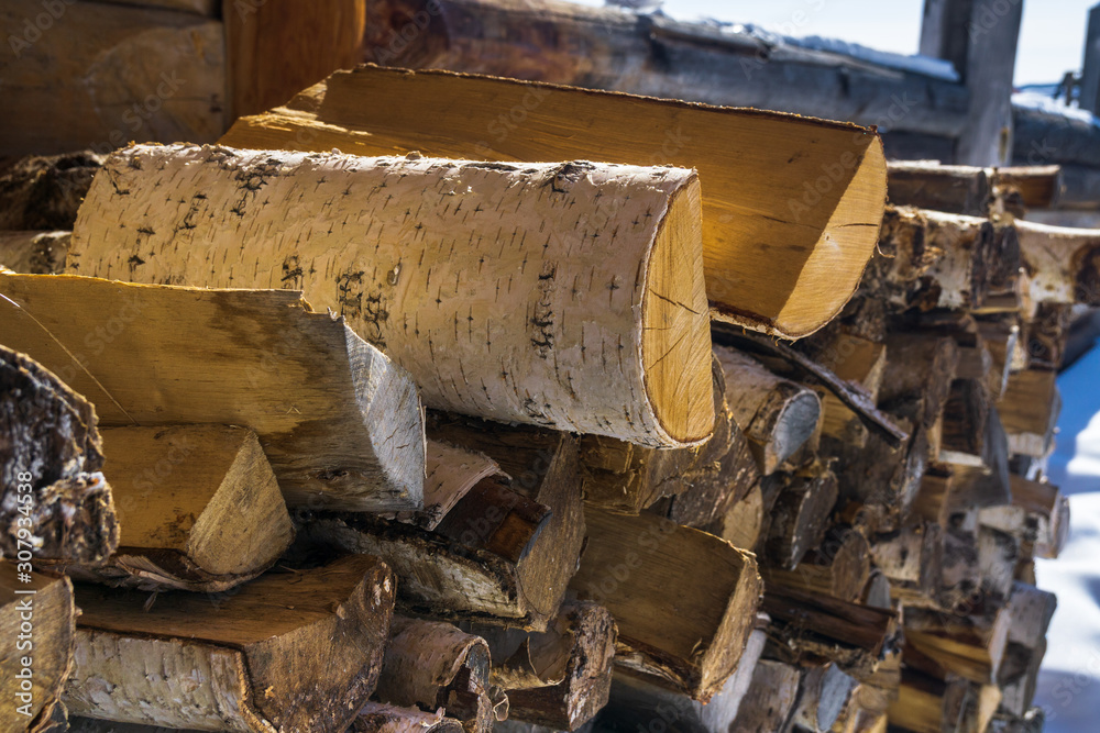 stack of birch firewood