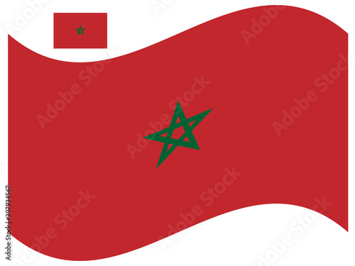 Wave Morocco Flag Vector illustration Eps 10