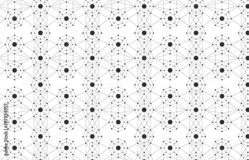 Gometric Blockchain background. Schematic Links of Interaction and Communication. Vector