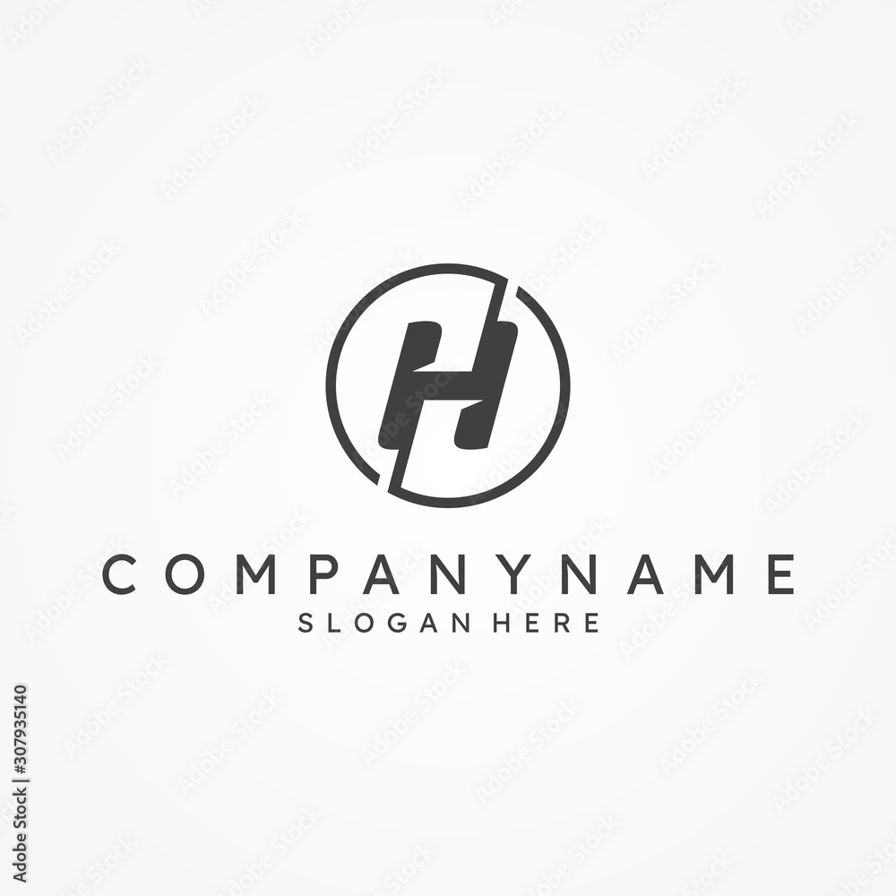 Vector letter H monogram symbol design minimalist