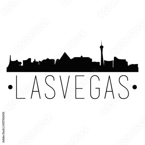 Canvas Print Las Vegas Nevada Skyline Silhouette City Design Vector Famous Monuments Travel Landmark