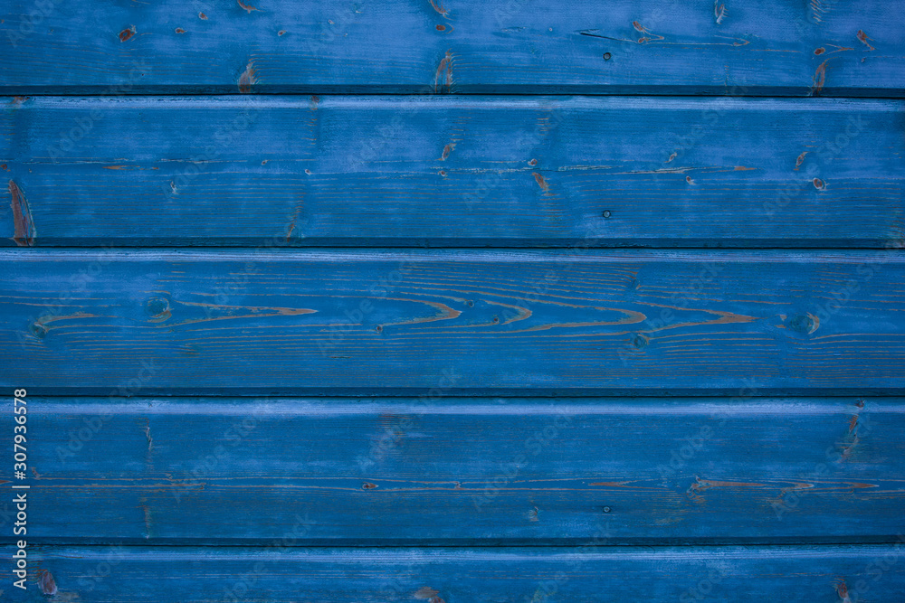 Obraz premium old natural wood wall texture background. 2020 year trend color classic blue