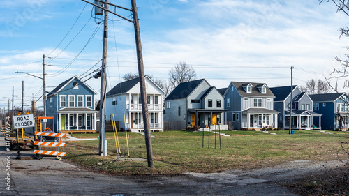 The look of gentrification in a neighborhood on the northeast side of Indianapolis. photo