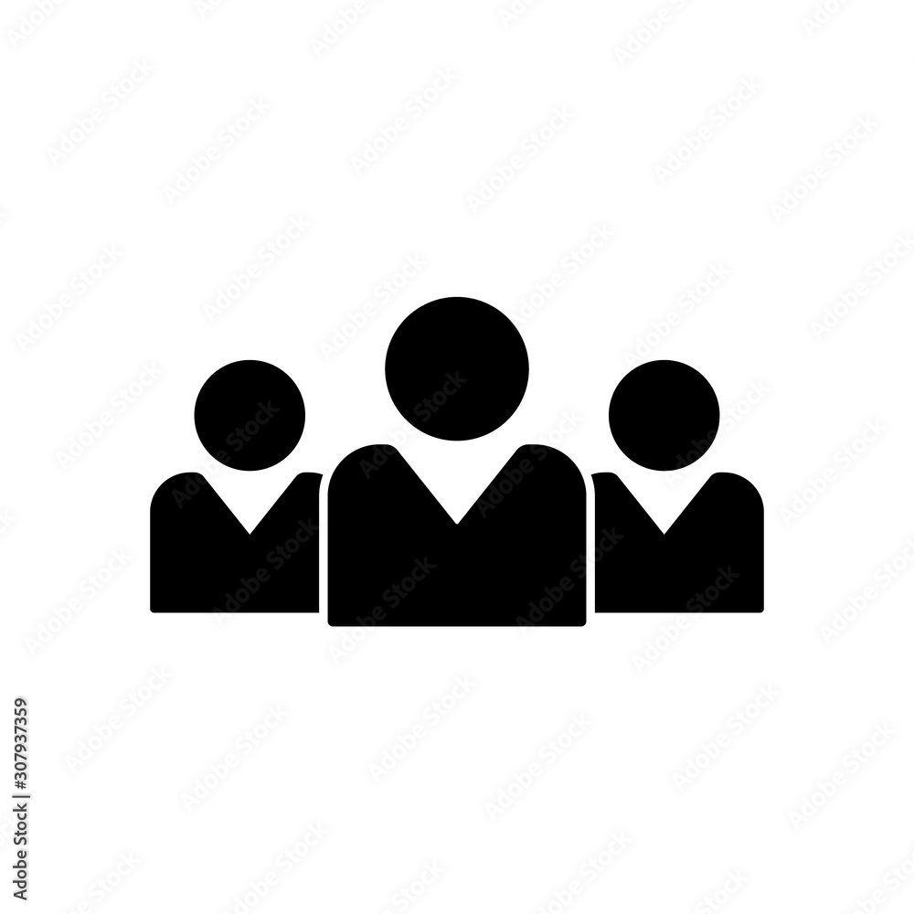 Team people vector silhouette icon. Squad of people black icon. Community business concept. Social unity or diversity symbol. Flat simple squad team logo. Club unity people. vector background Team people vector silhouette icon. Squad of people black icon. Community business concept. Social unity or diversity symbol. Flat simple squad team logo. Club unity people. vector background