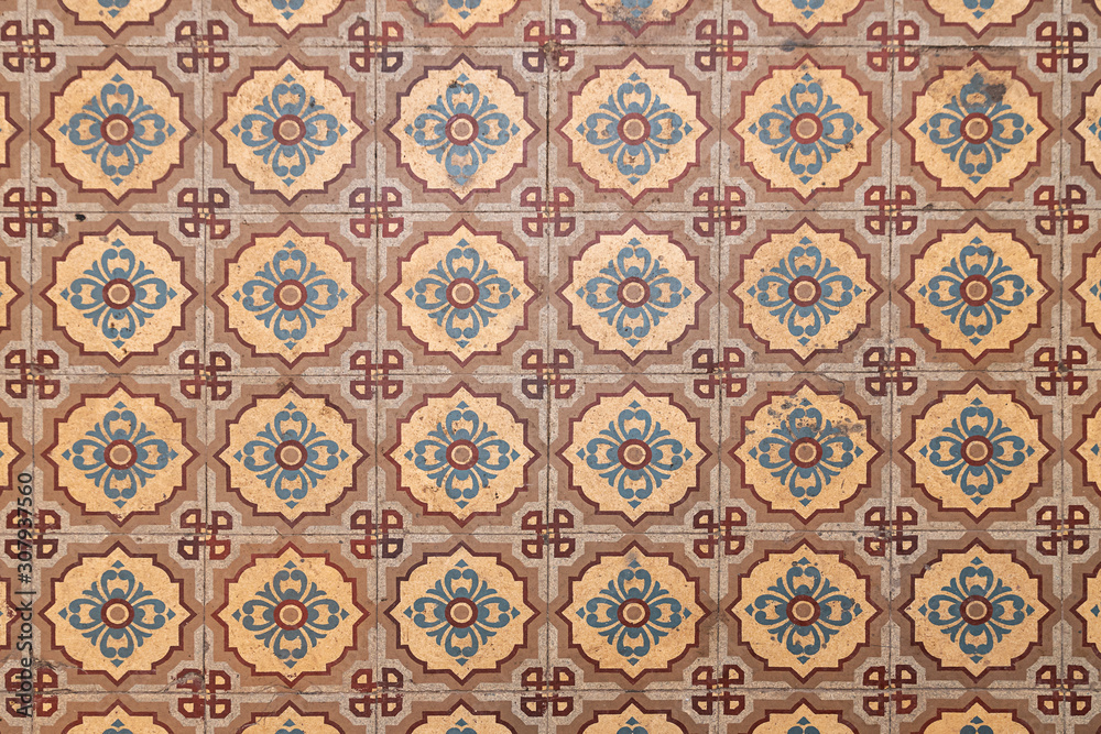 Old tile, facing, floor tile 