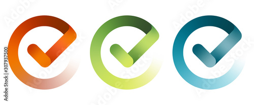 Set of check mark icon. Vector illustration photo