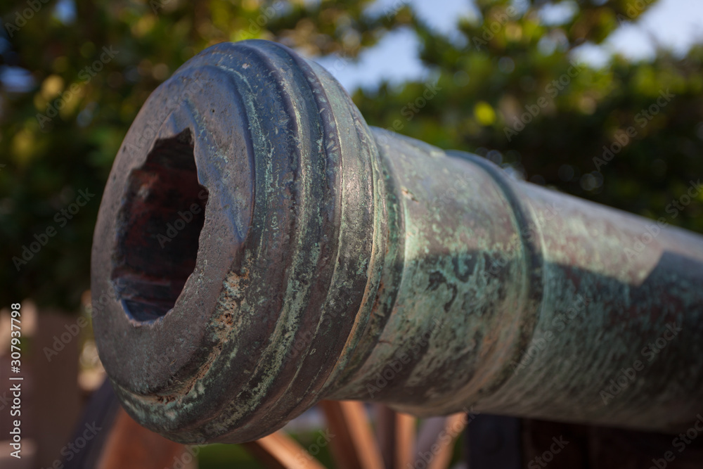 Close up of cannon gun photographed in Sharjah