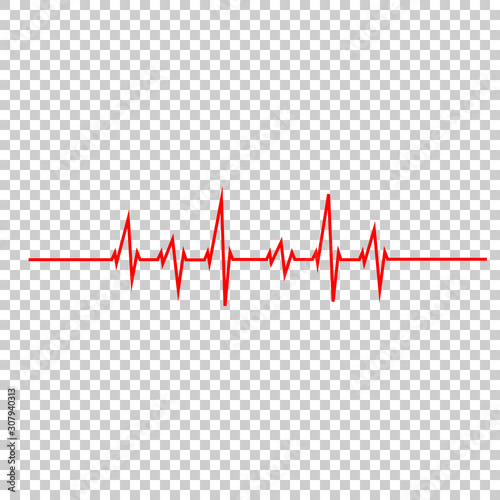vector illustration heart beat rhythm on a white background