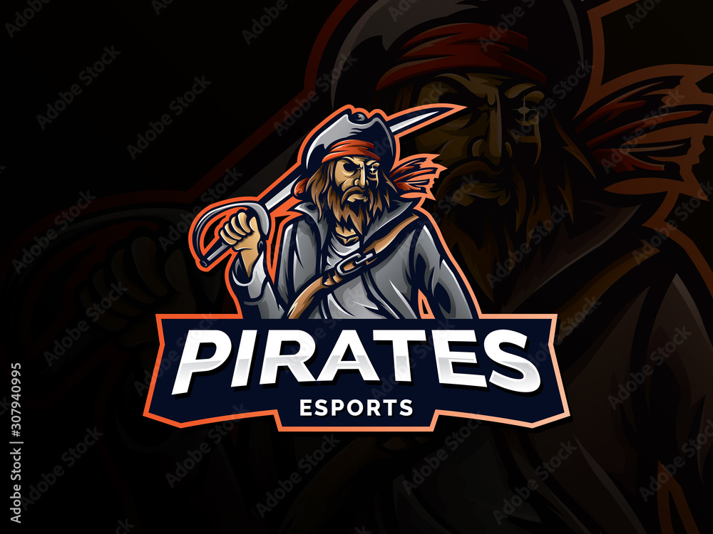 Modern professional emblem pirate for eports team