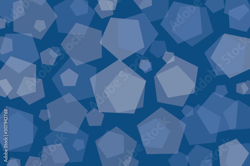 abstract background in trendy classic blue color with simple geometric pentagonal shapes