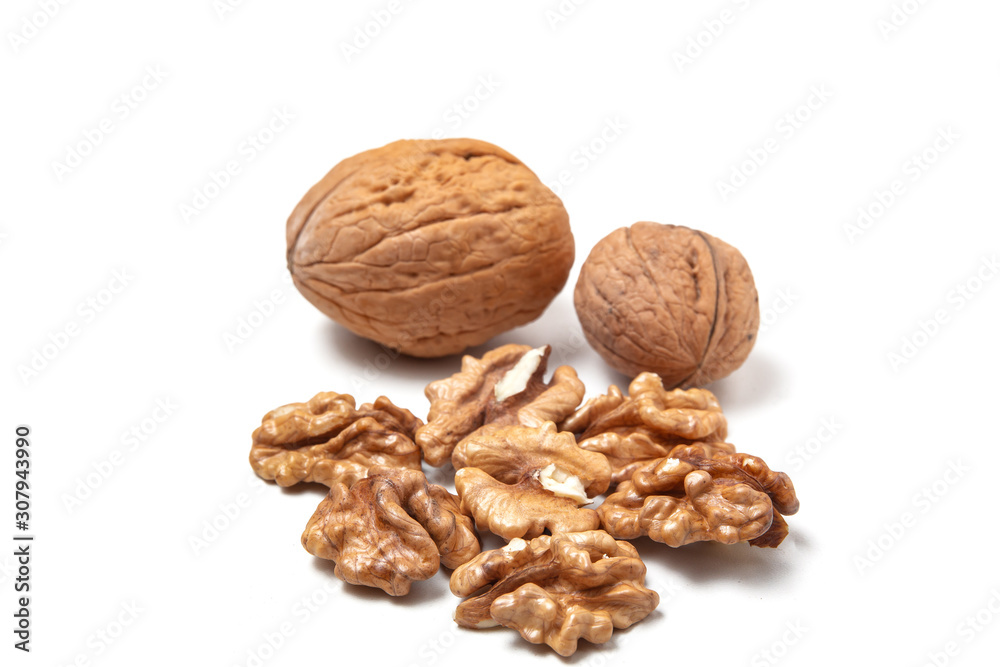 Walnuts isolated on white background. Walnuts isolated on white background.