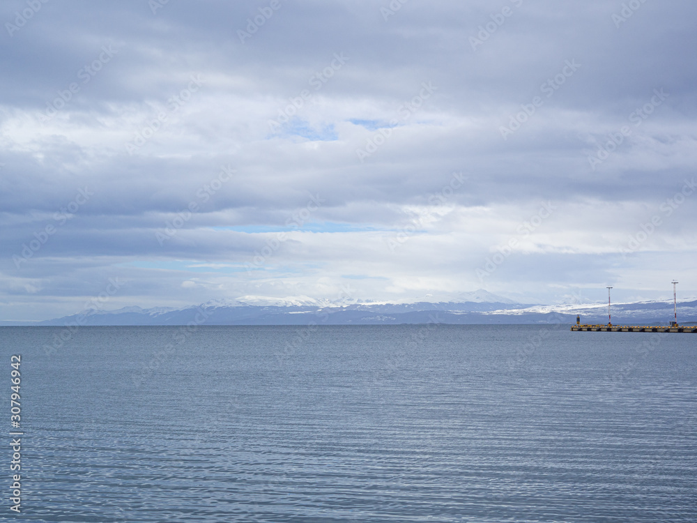 view on Beagle Channel from the shore