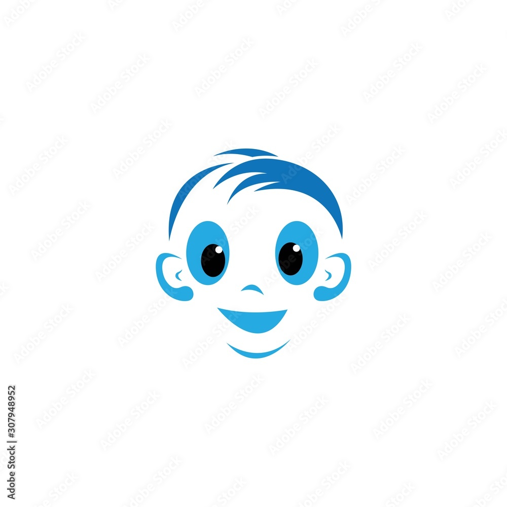 Fototapeta premium Baby smile face vector icon