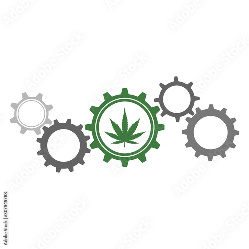  Industrial marijuana. Concept. Vector image on a white background.
